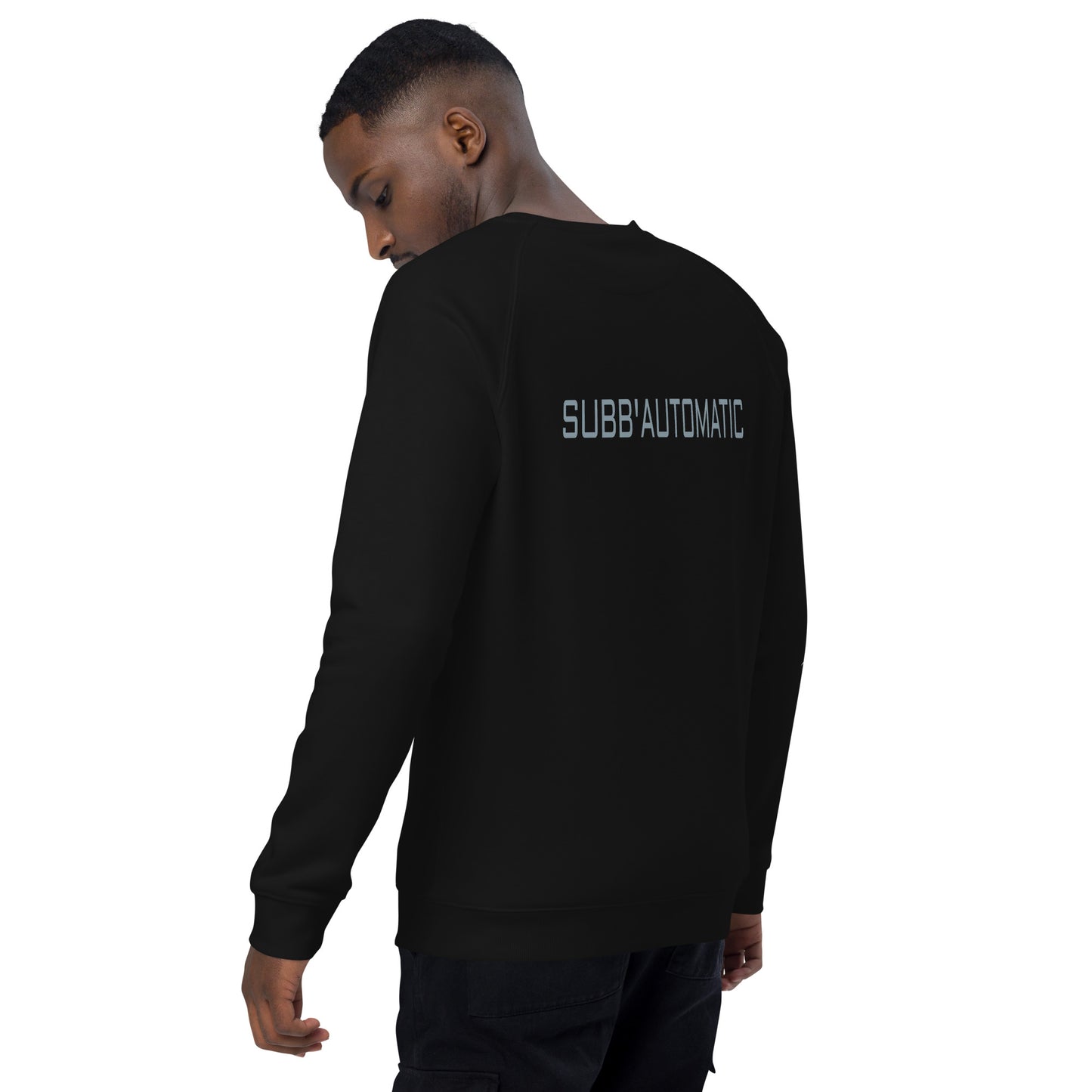 SUBB'AUTOMATIC- SPACE KOMODO DRAGON - BE SILENT  BE DEADLY - Unisex organic raglan sweatshirt