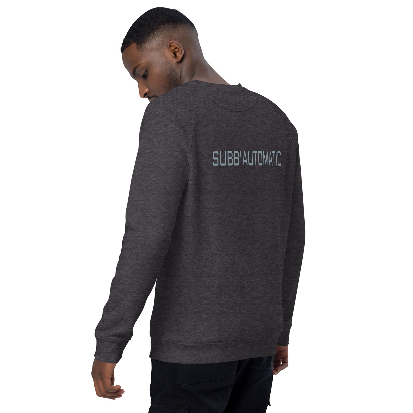 SUBB'AUTOMATIC- SPACE KOMODO DRAGON - BE SILENT  BE DEADLY - Unisex organic raglan sweatshirt
