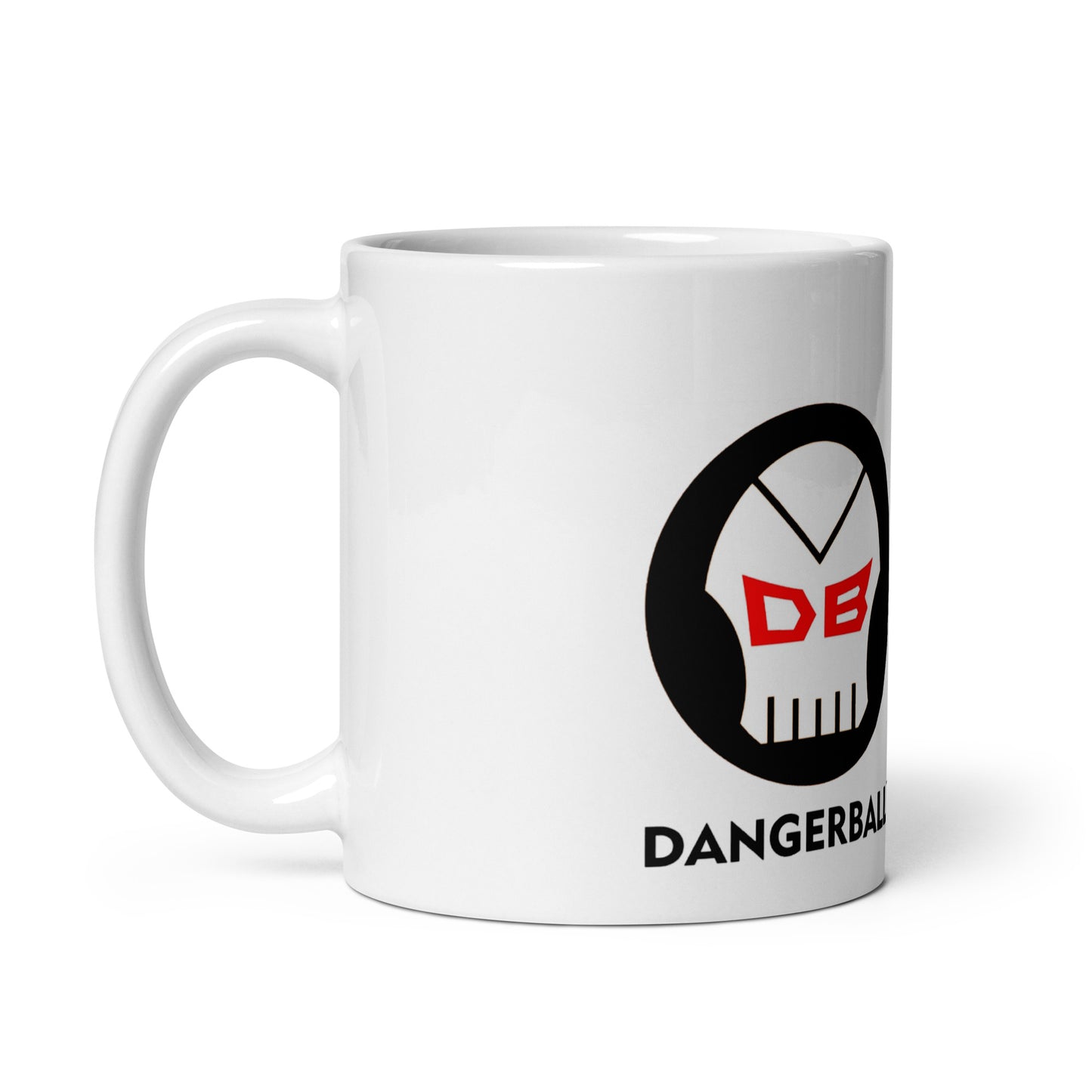 DB DANGERBALL SKULL- White glossy mug