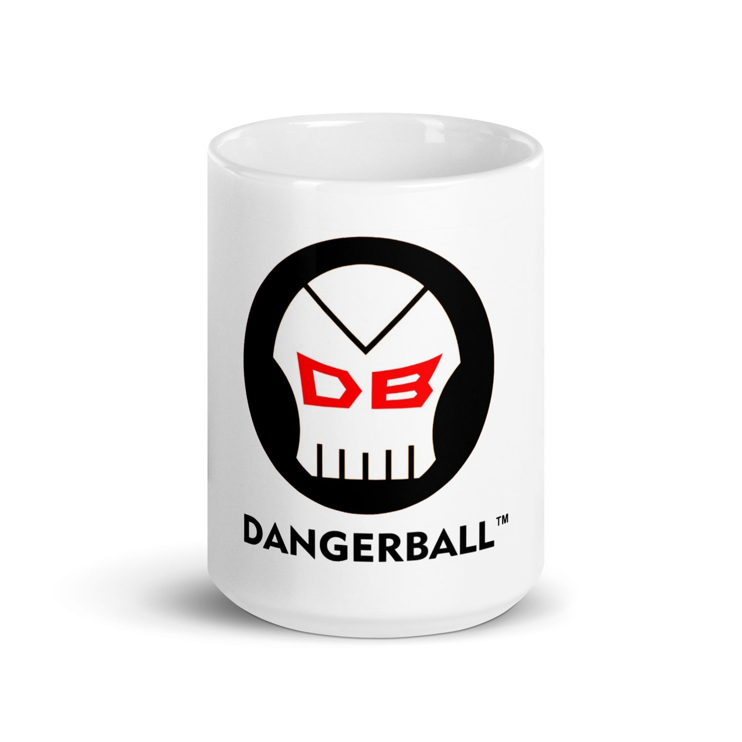 DB DANGERBALL SKULL- White glossy mug