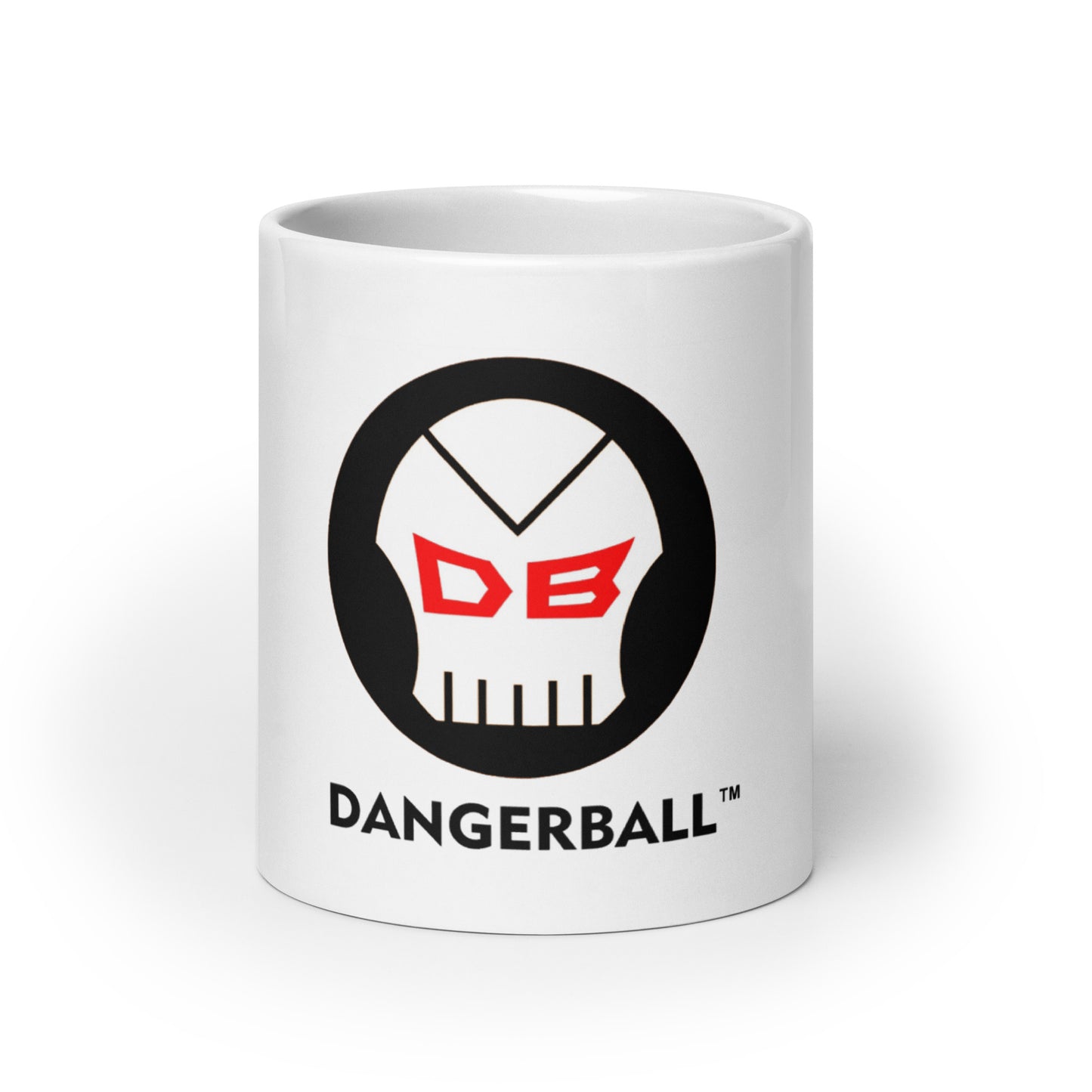DB DANGERBALL SKULL- White glossy mug